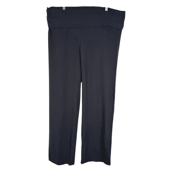 Skims Cotton Blend Jersey Foldover Pants 4X Black Soot Stretch NWT PT-2546 - Picture 1 of 13